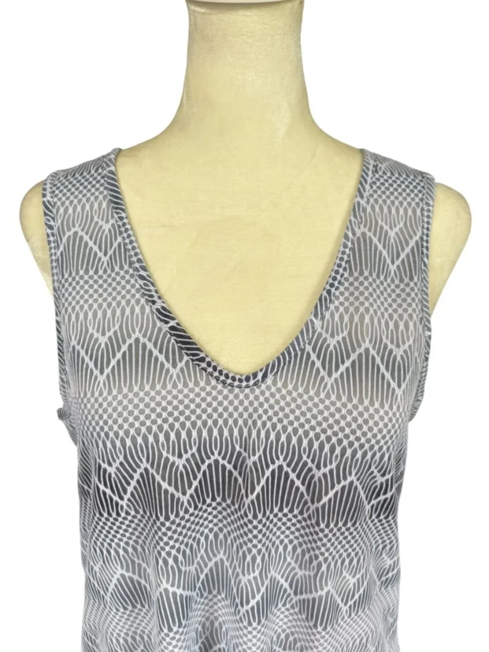 Portocruz swimsuit cover-up black ombre sleeveless stretchy pullover size small